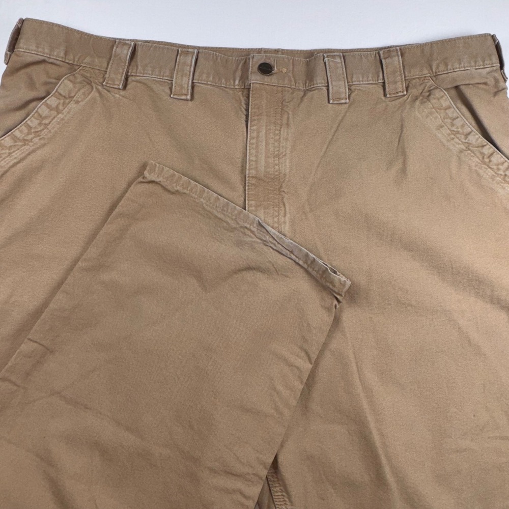 Carhartt B151 DKH Canvas Pants Mens 46x32 Khaki Relaxed Carpenter Workwear